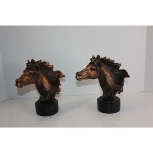 horse head bronze plated, 8" tall